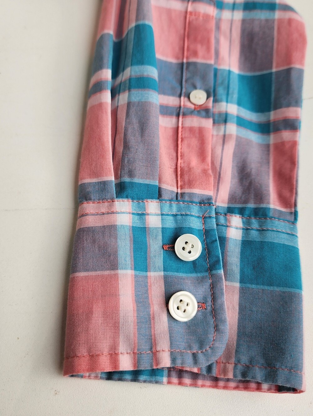 NWT J. Crew Plaid classic button-down shirt Coral Pink Blue Reef Shadow XS - Picture 12 of 14